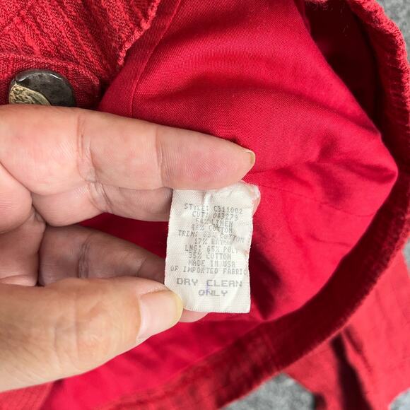 Canvasbacks Jacket Womens S Red‎ Linen Blazer Coat Business Formal Abstract Art - Picture 4 of 7